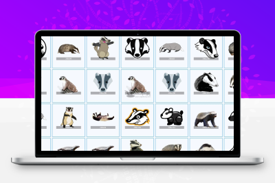 【獾】动物图案免扣透明PNG素材-一个洞