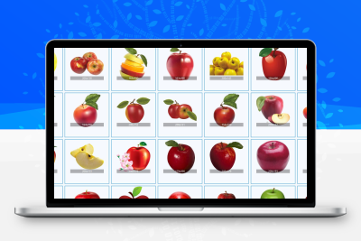 苹果水果图案免扣透明PNG素材-一个洞